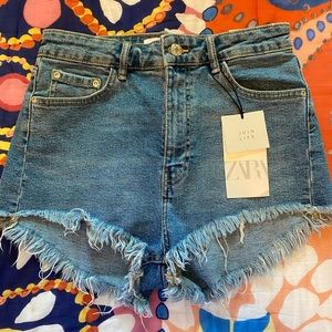 zara denim shorts